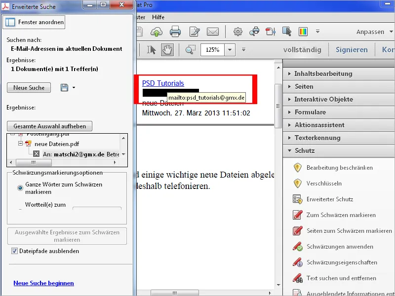 Schwärzen und bereinigen von PDF-Dateien mit Acrobat
