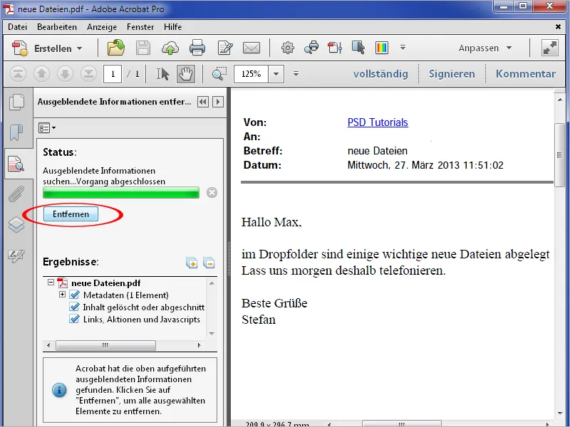 Schwärzen und bereinigen von PDF-Dateien mit Acrobat
