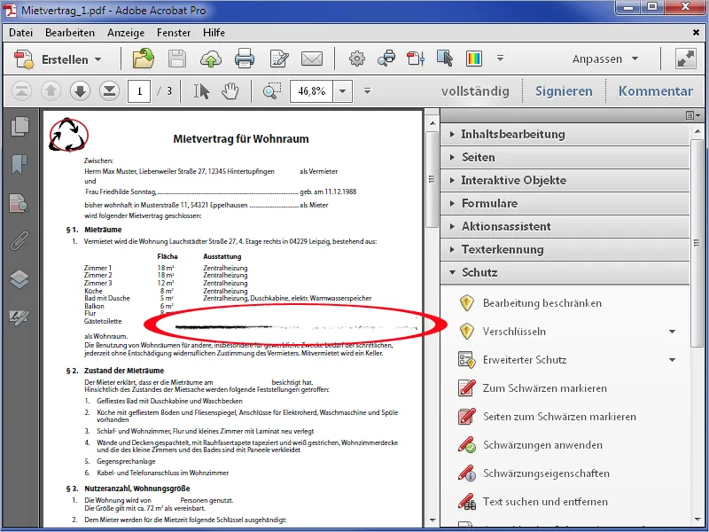 Schwärzen und bereinigen von PDF-Dateien mit Acrobat