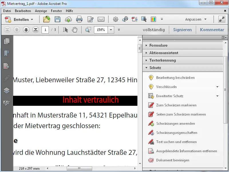 Schwärzen und bereinigen von PDF-Dateien mit Acrobat