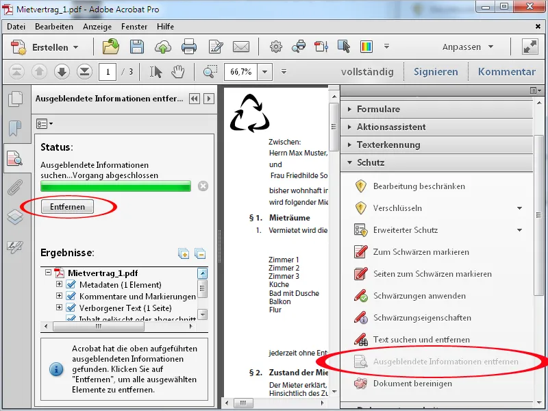 Schwärzen und bereinigen von PDF-Dateien mit Acrobat