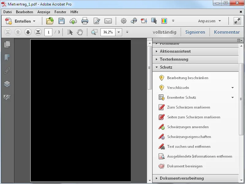 Schwärzen und bereinigen von PDF-Dateien mit Acrobat