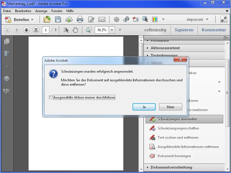 Schwärzen und bereinigen von PDF-Dateien mit Acrobat