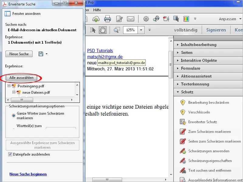 Schwärzen und bereinigen von PDF-Dateien mit Acrobat