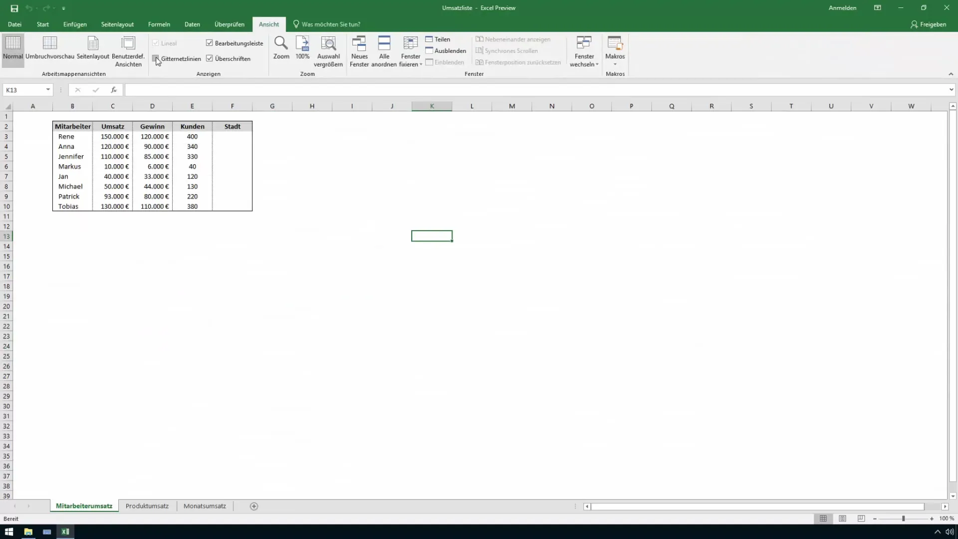 Creare linee di griglia colorate in Excel