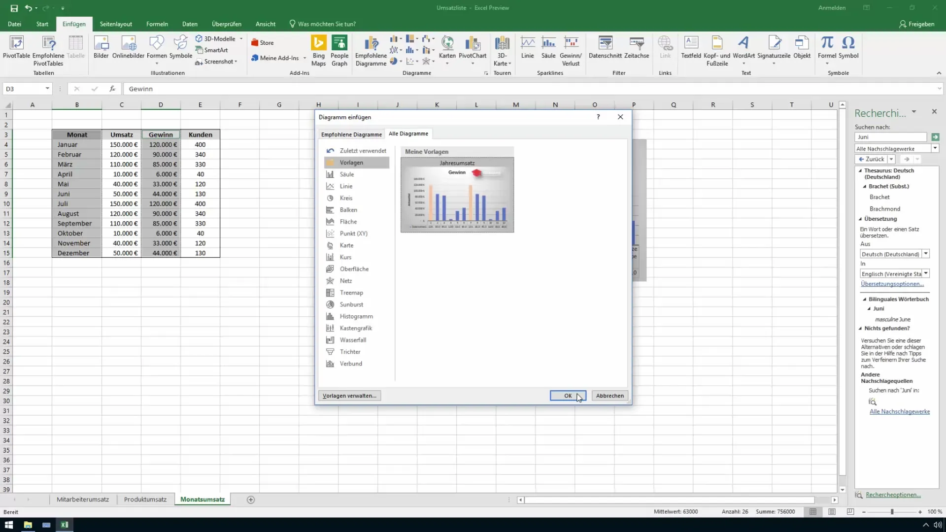 Efficienti modelli di diagrammi riutilizzabili in Excel