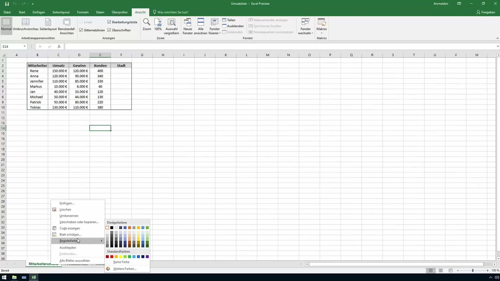 Modificare i colori nelle tabelle di Excel
