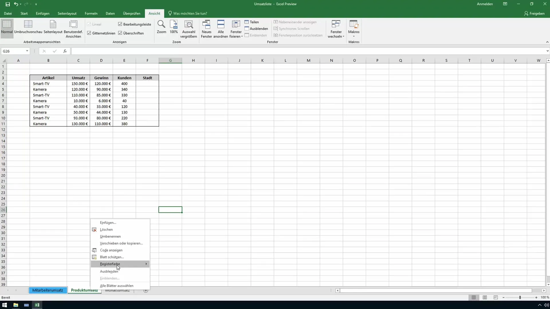 Modificare i colori nelle tabelle di Excel
