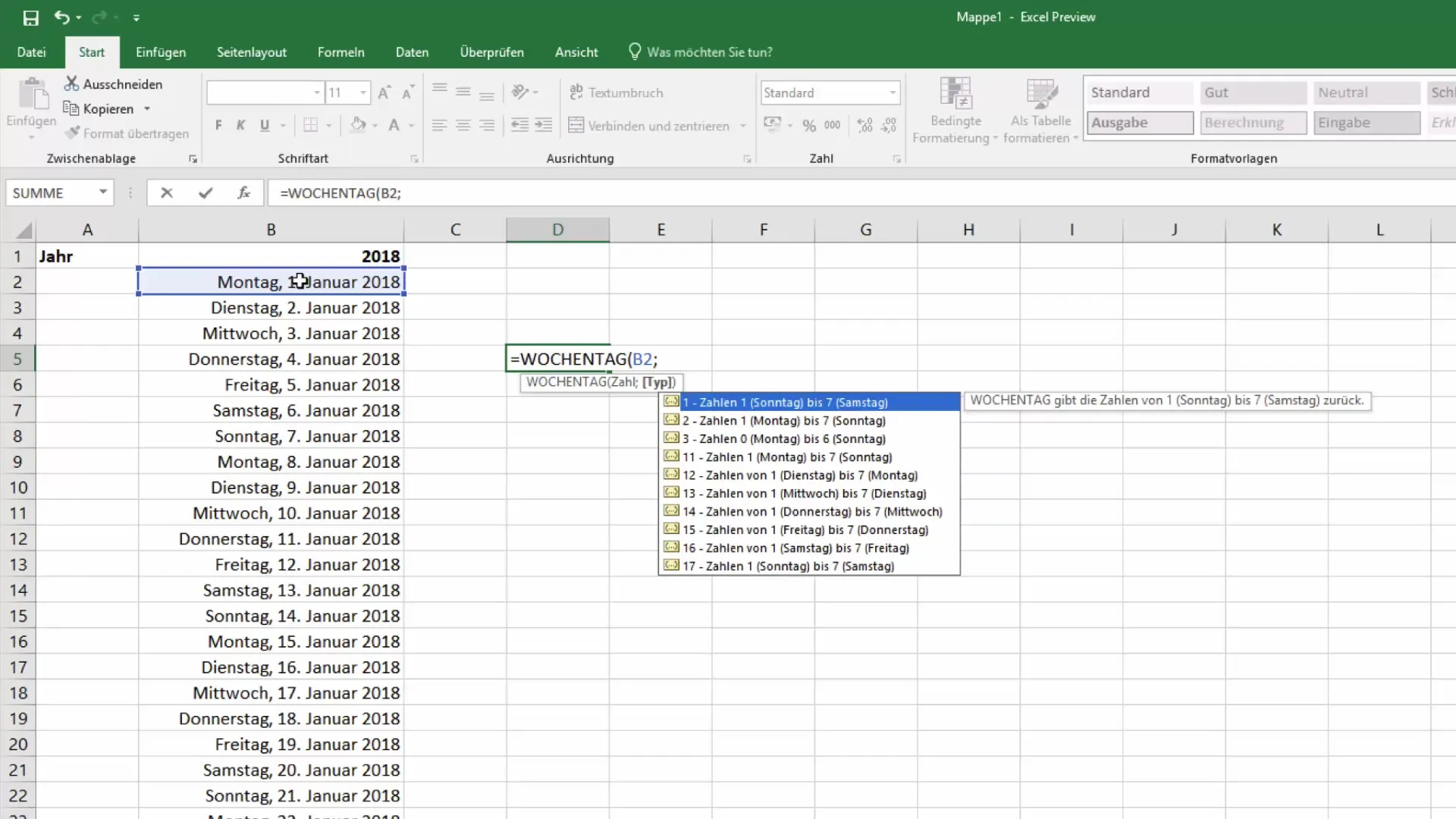 Calendar Excel: evidențiați cu succes zilele de sâmbătă și duminică