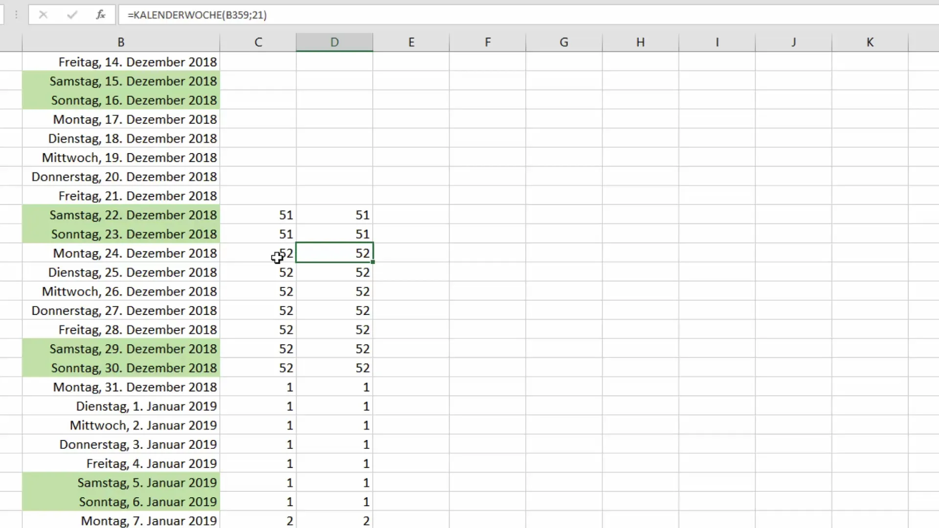 Cómo calcular la semana del año en Excel