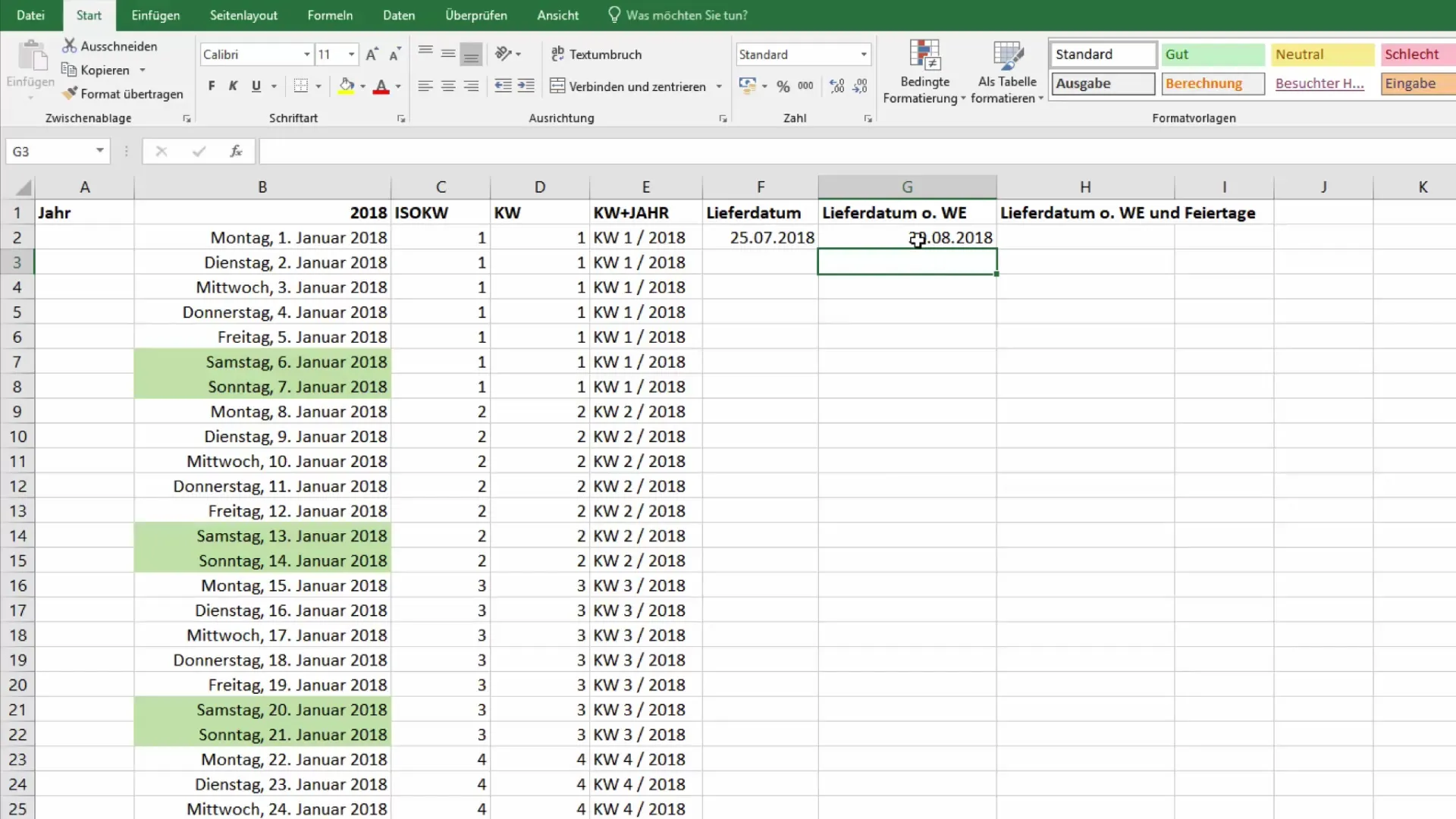 Excel-Kalenderfunktion: Zukünftiges Datum effektiv berechnen