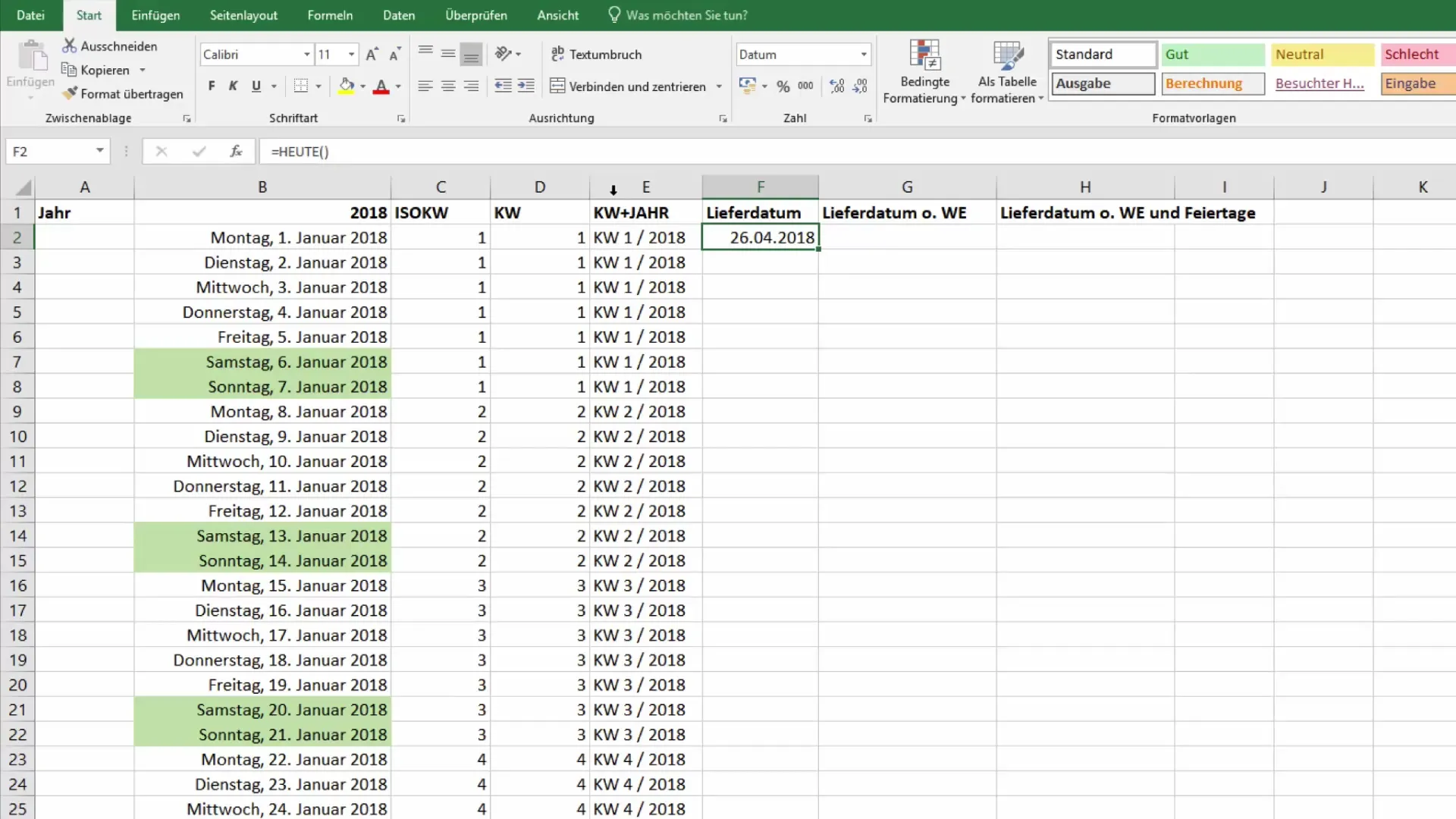 Excel-Kalenderfunktion: Zukünftiges Datum effektiv berechnen