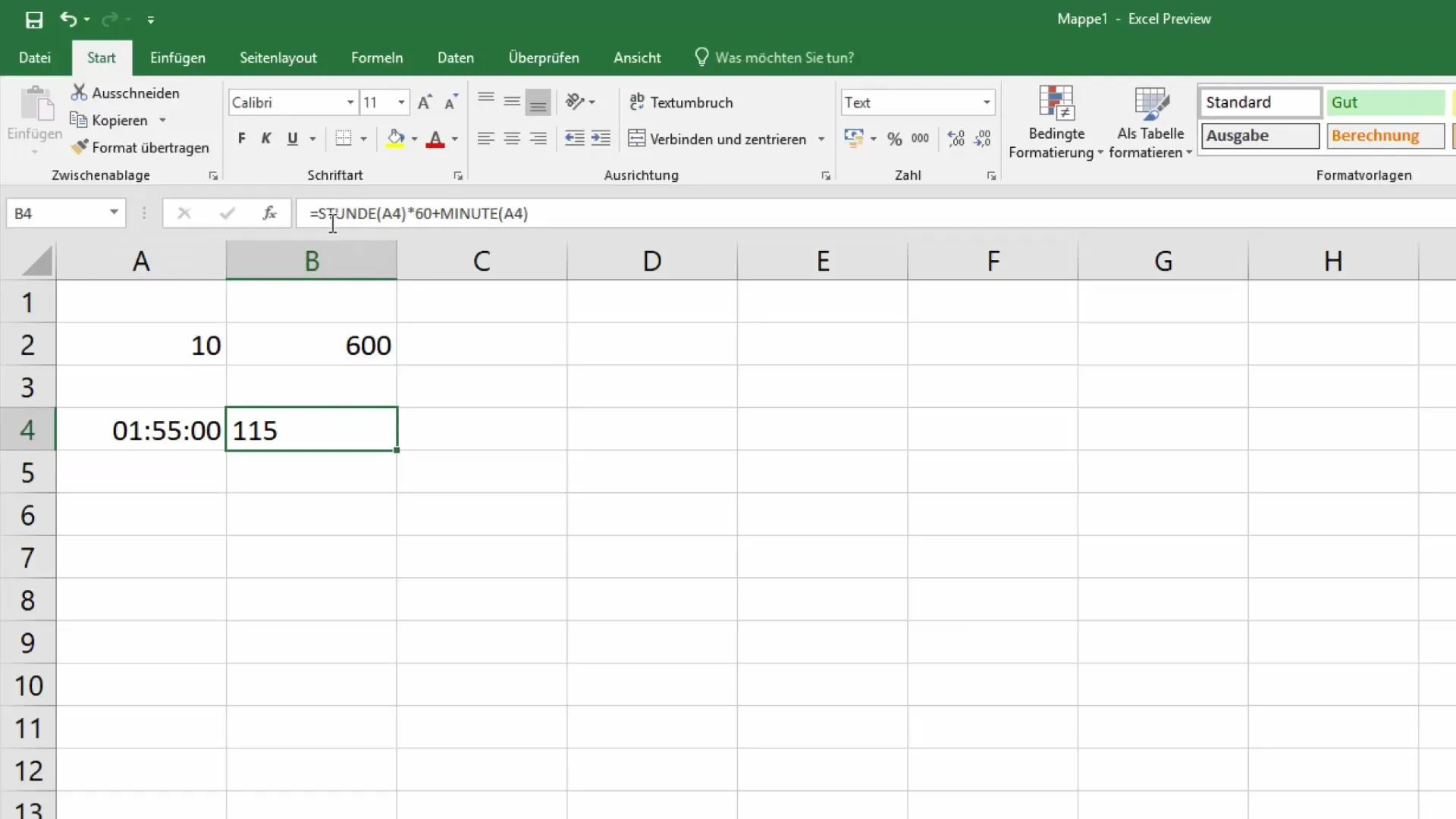 Timeseddel let at lave: Konverter Excel til minutter
