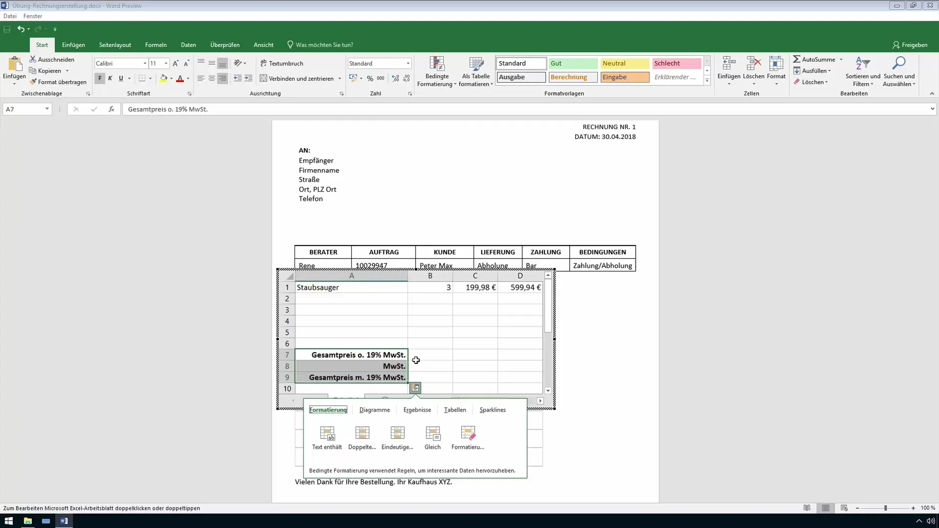 Excel-tabellen effectief in Word-documenten invoegen