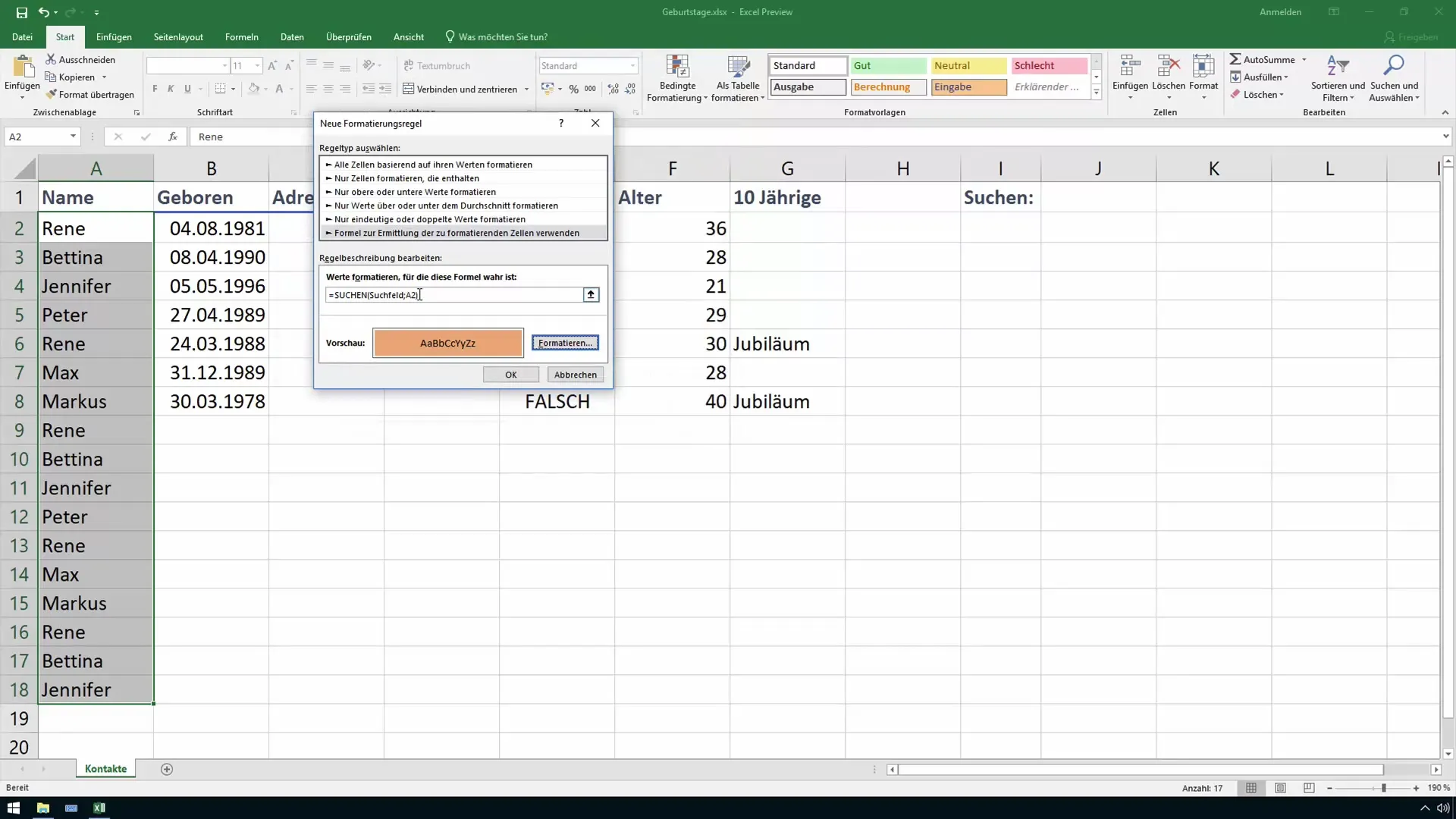 Interazione in Excel: utilizzare efficientemente il campo di ricerca