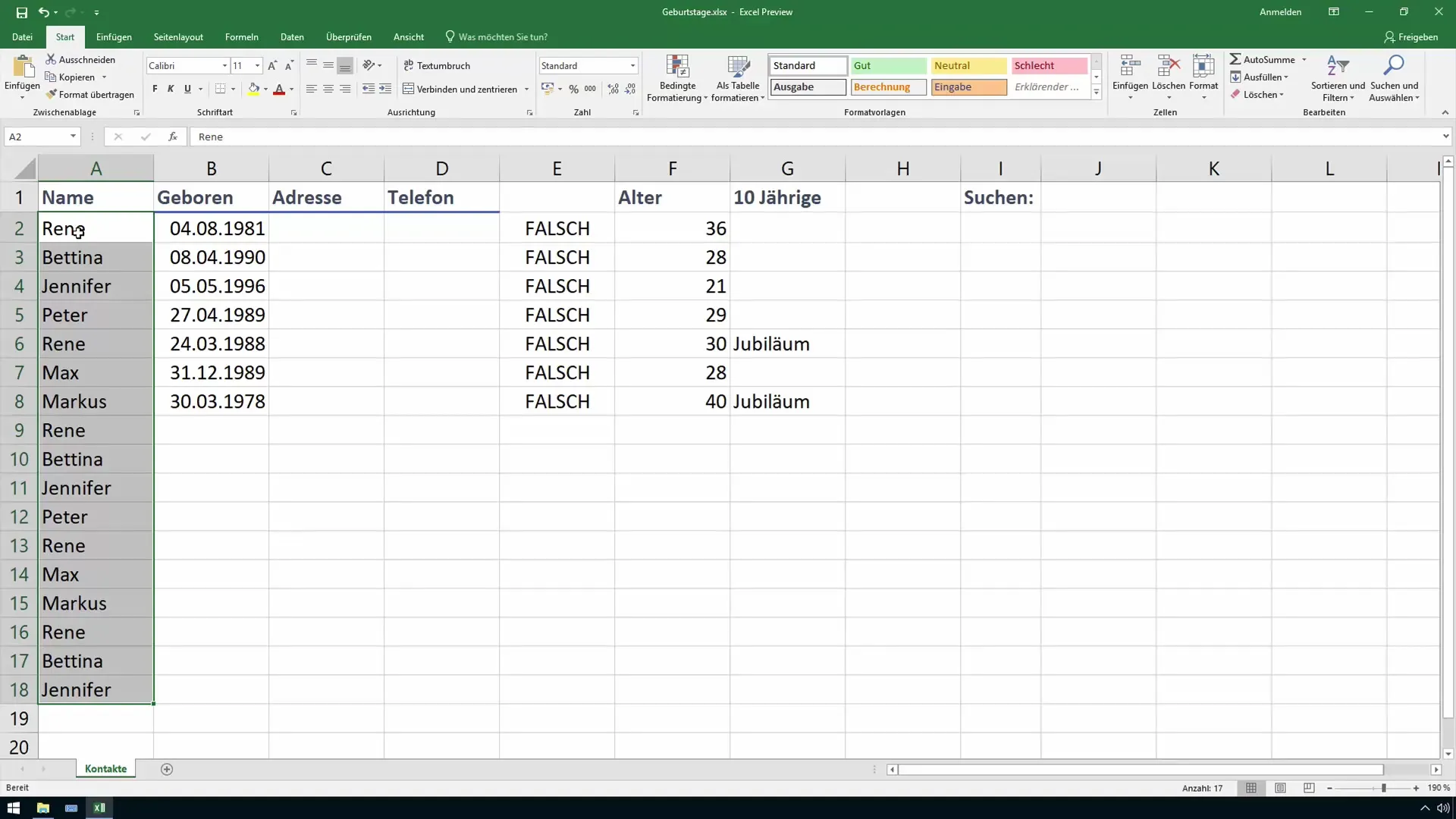 Interazione in Excel: utilizzare in modo efficiente il campo di ricerca