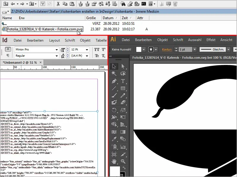 Membuat kartu nama di Adobe InDesign - Gaya klasik: Desain dokter