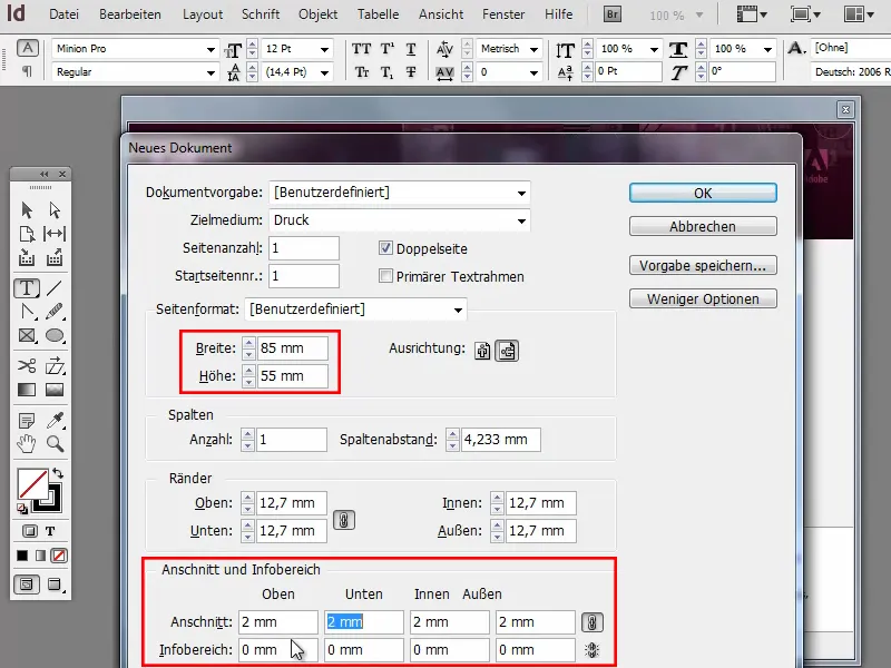 Membuat kartu nama di Adobe InDesign - Gaya klasik: desain dokter