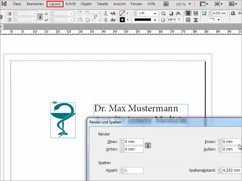 Visitenkarten erstellen in Adobe InDesign - Klassischer Stil: Arztdesign
