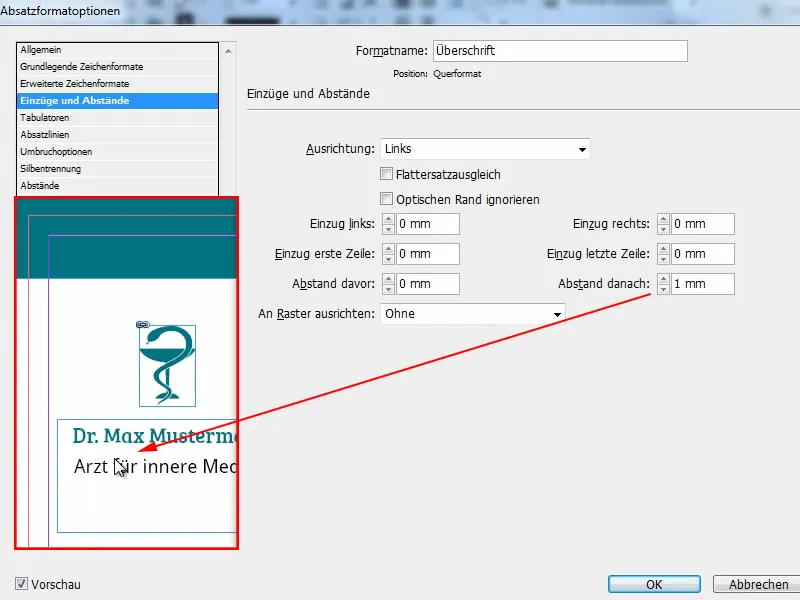 Membuat kartu nama dengan Adobe InDesign - Gaya klasik: desain dokter