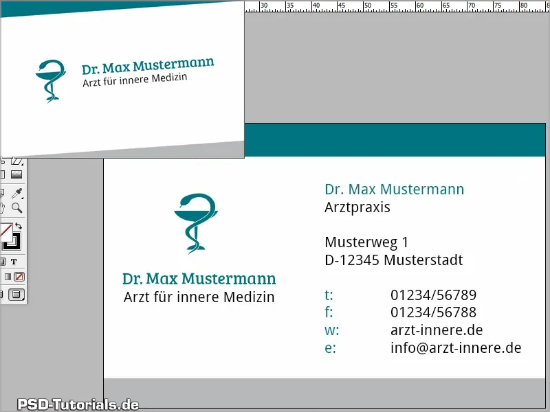 Membuat kartu nama di Adobe InDesign - Gaya klasik: Desain dokter