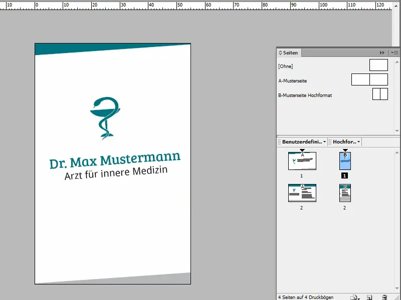 Membuat kartu nama di Adobe InDesign - Gaya klasik: Desain dokter