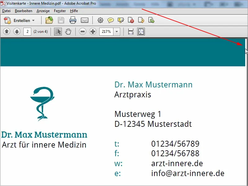 Membuat kartu nama di Adobe InDesign - Gaya klasik: Desain dokter