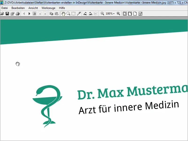 Membuat kartu nama di Adobe InDesign - Gaya klasik: Desain dokter