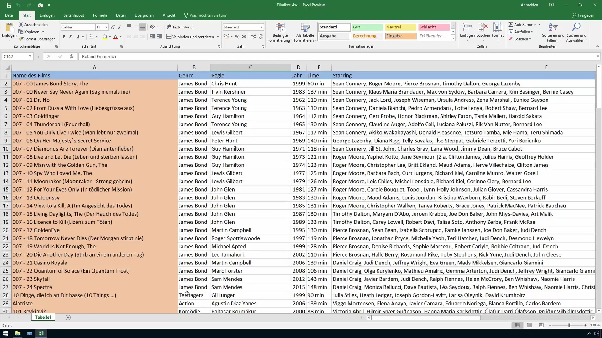 Nascondere righe e colonne in Excel in modo efficiente