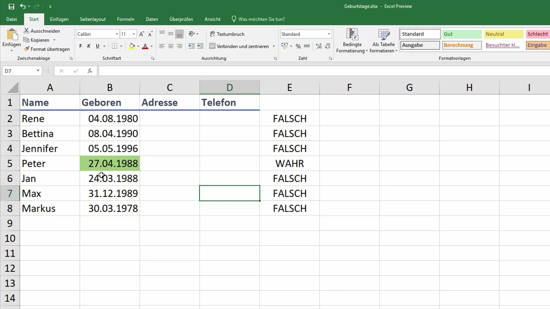 Membuat daftar ulang tahun otomatis di Excel Membuat daftar ulang tahun otomatis di Excel