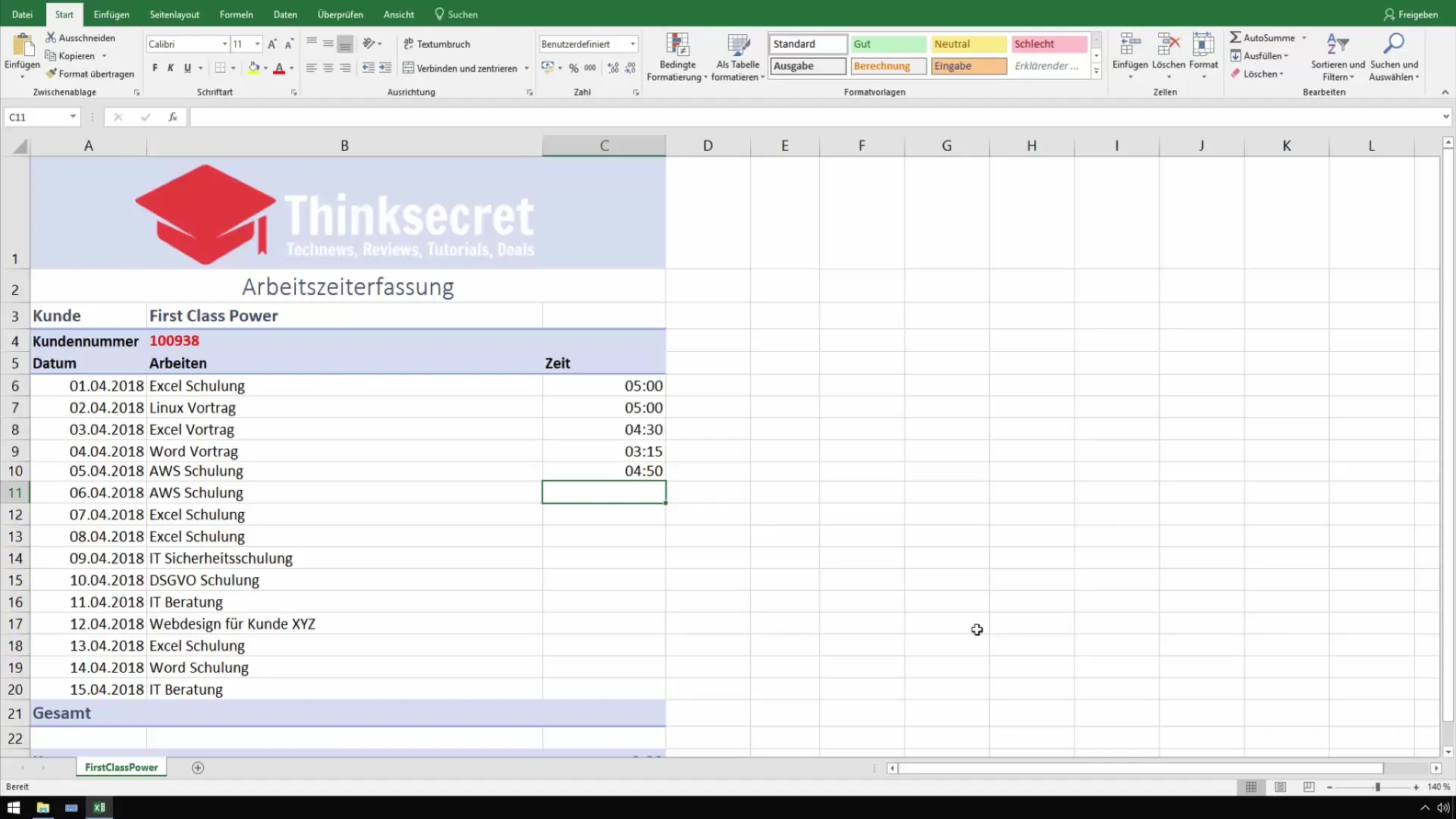 Introducir de manera eficiente las horas con el teclado numérico en Excel