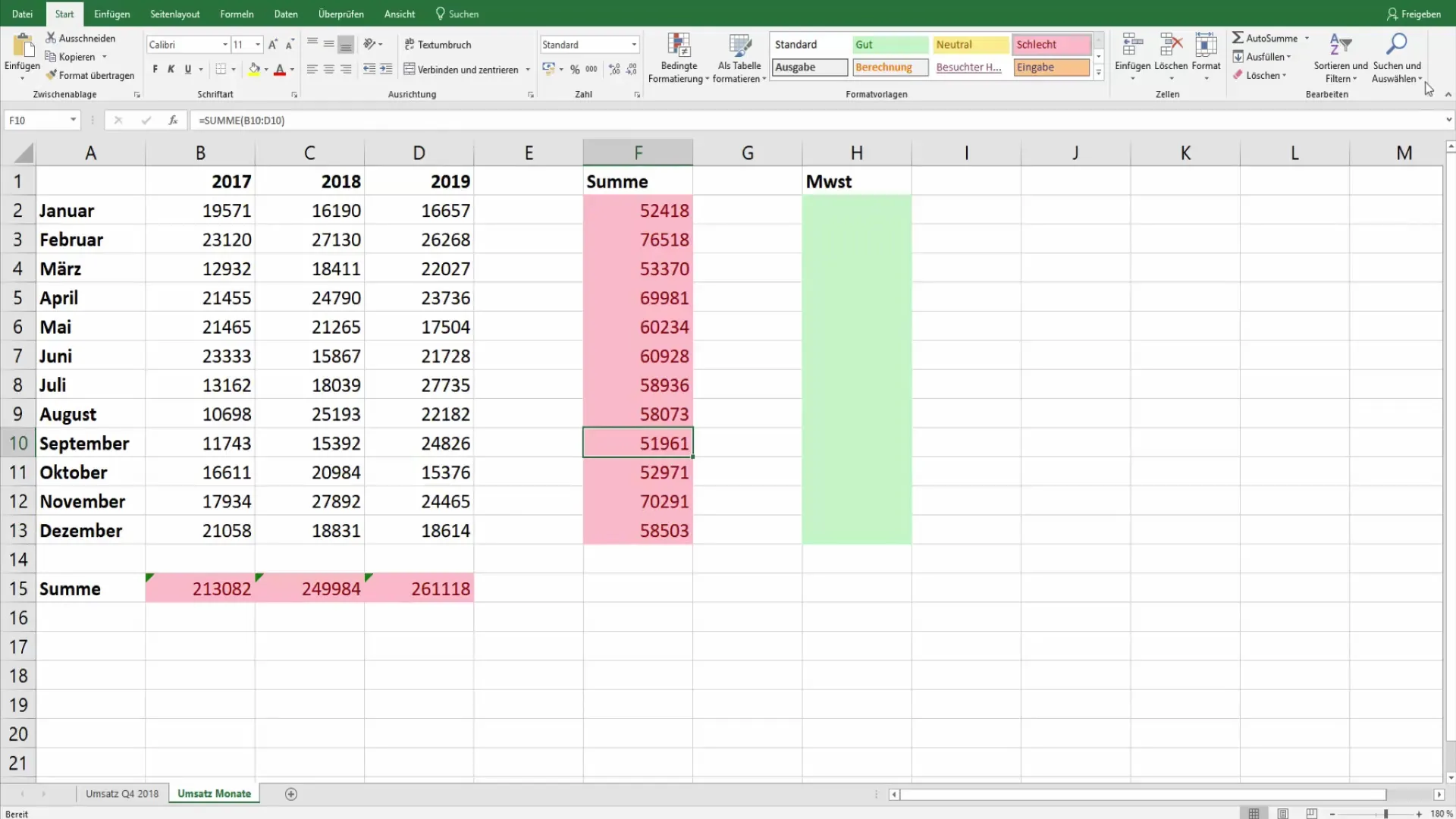 Mostrare e evidenziare formule in Excel