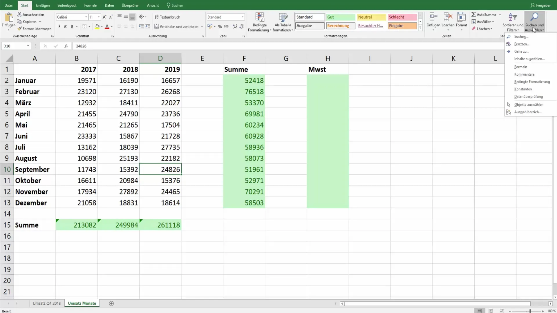 Mostrare e evidenziare formule in Excel