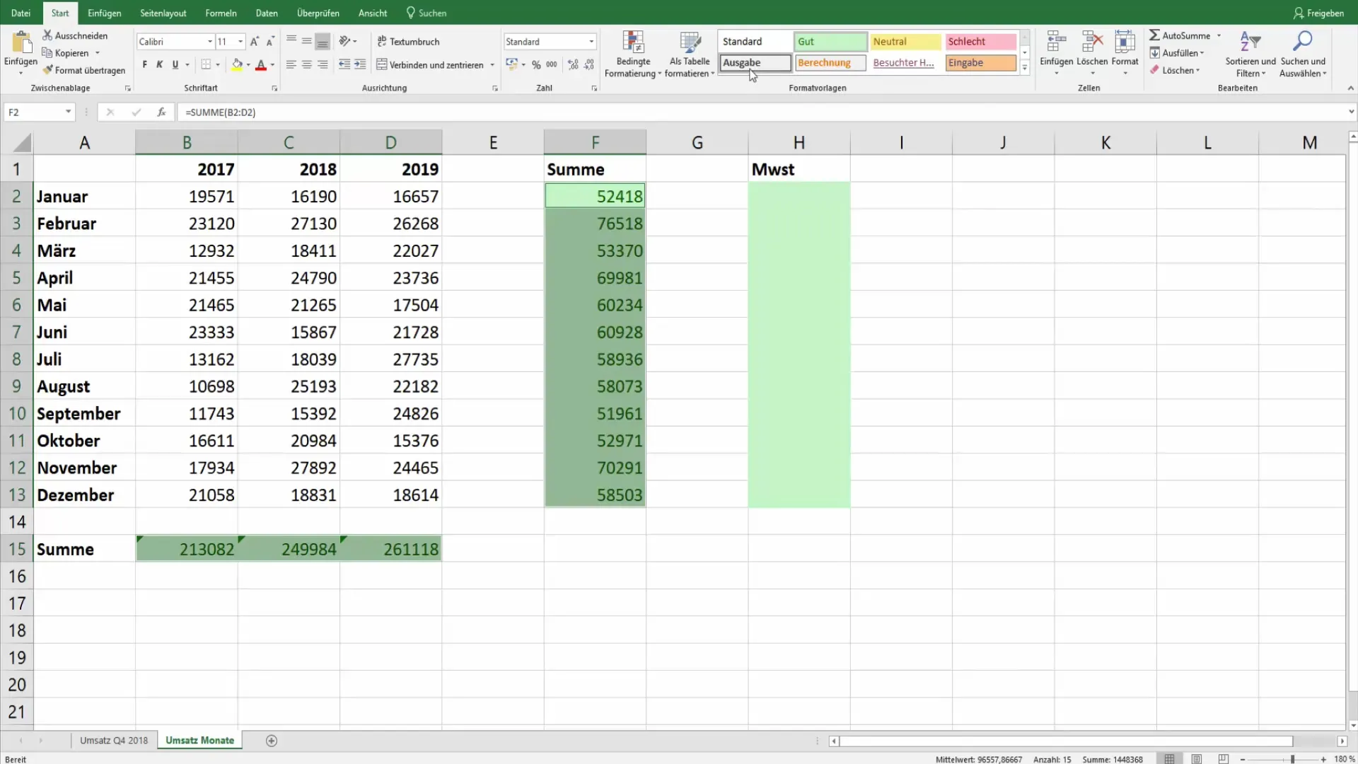 Visualizzare e evidenziare formule in Excel