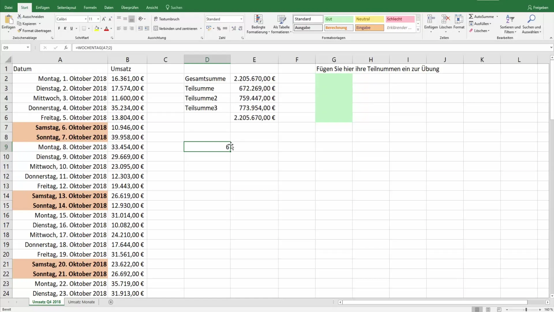 Effiziente Wochentagskennung in Excel durch bedingte Formatierung Effiziente Wochentagskennung in Excel durch bedingte Formatierung