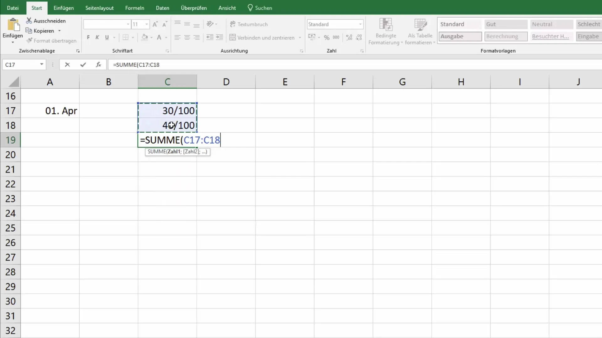 Mostrar y calcular fracciones correctamente en Excel
