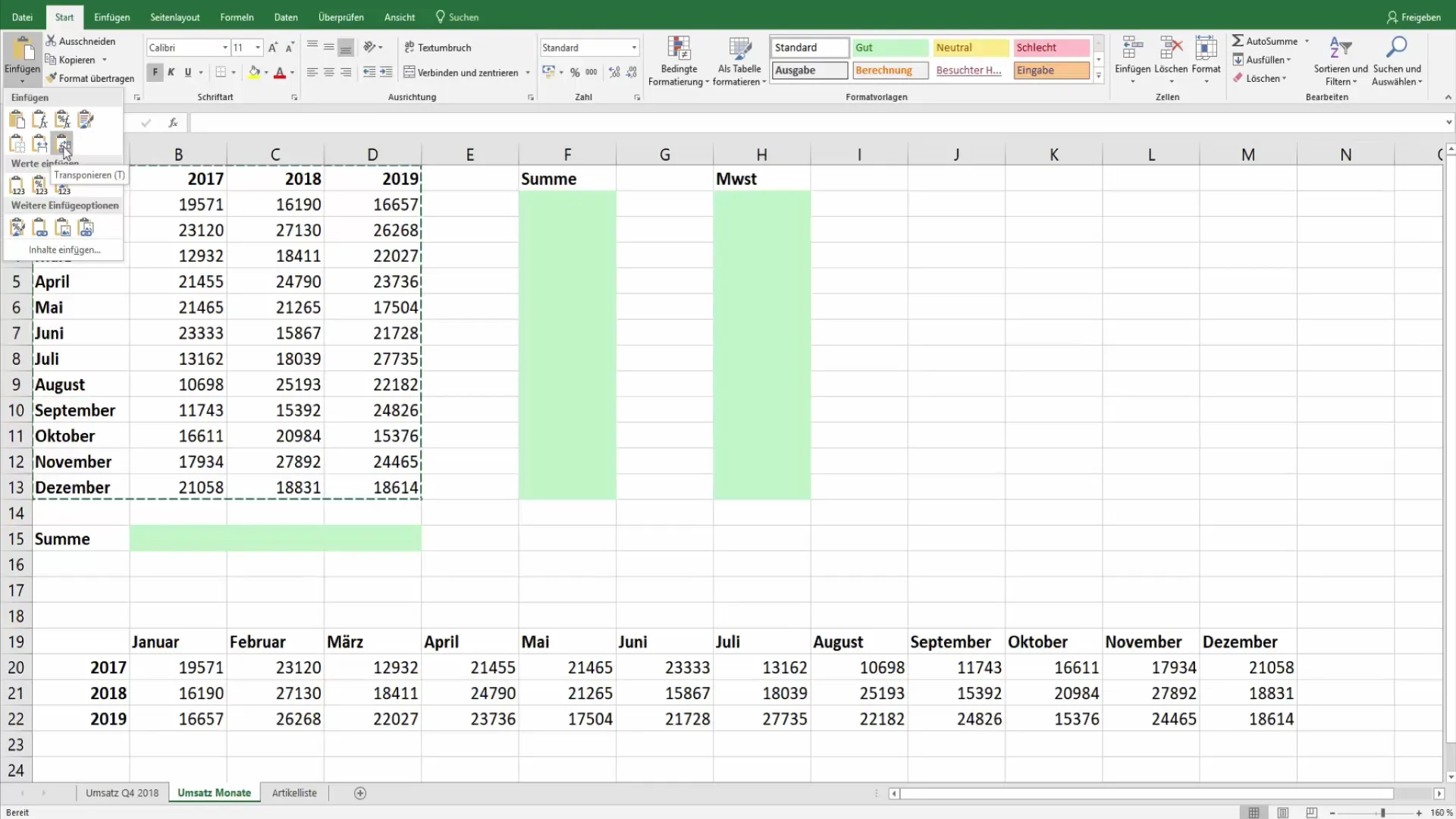 Tutorial Excel: Transpunerea eficientă a datelor