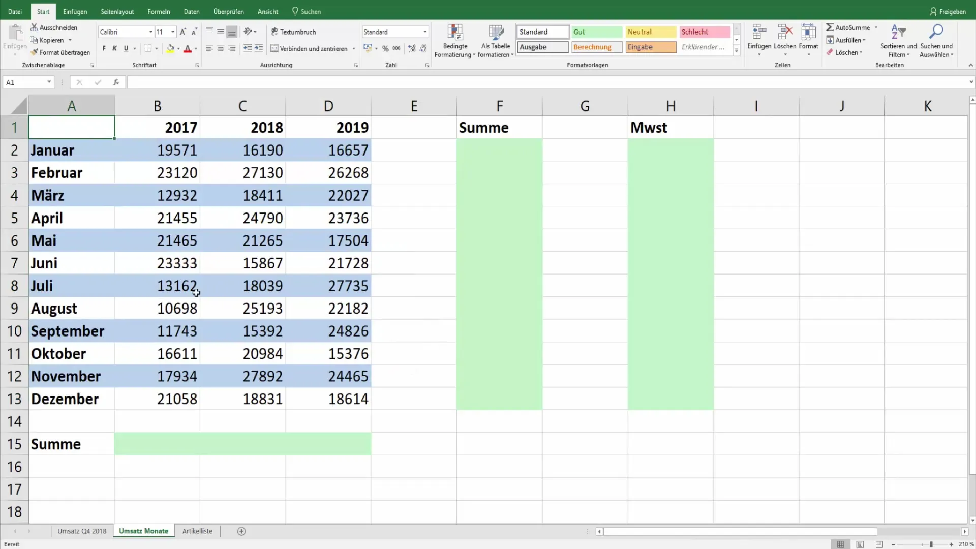Excel: Cómo resaltar cada segunda fila con color