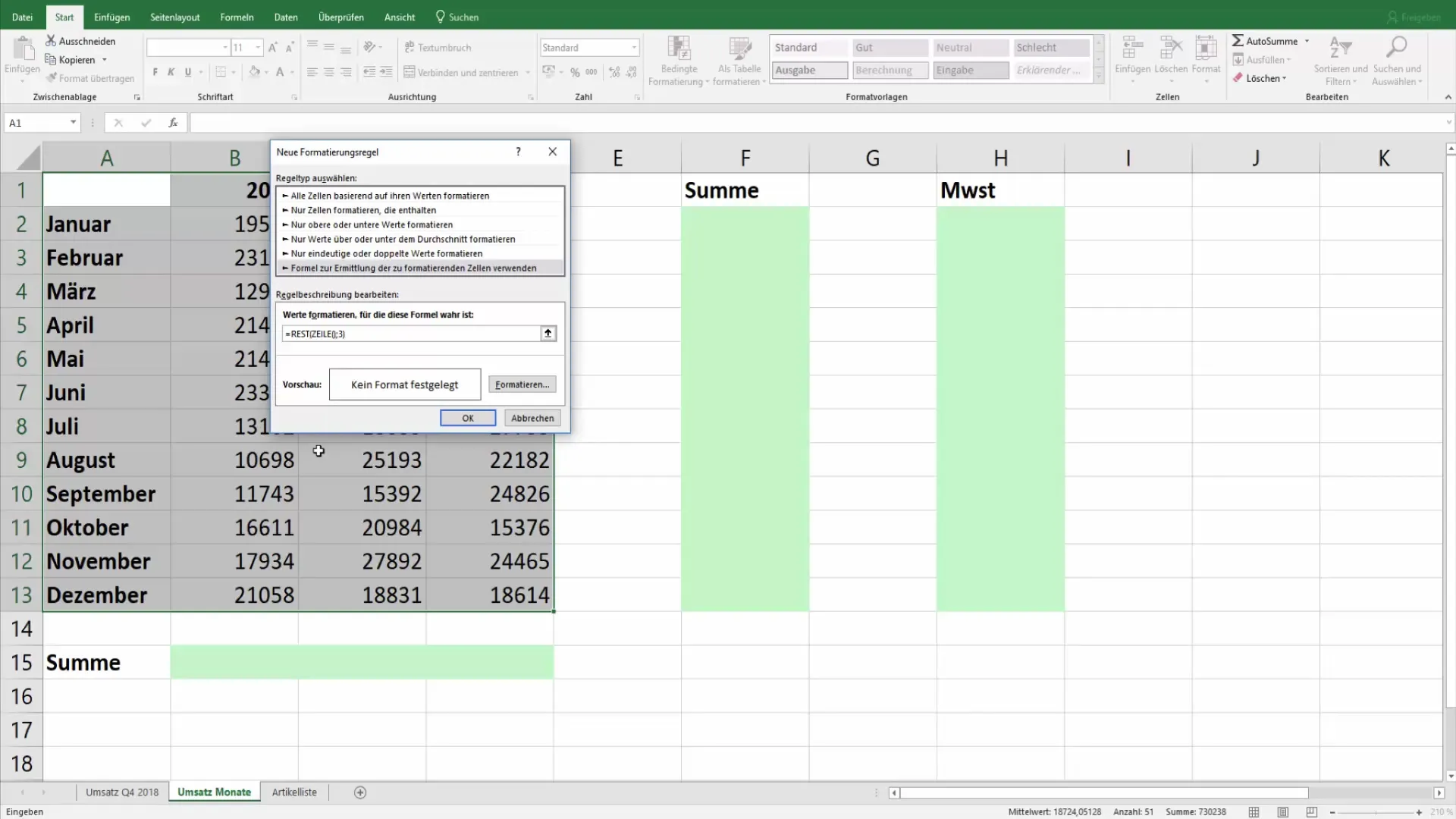 Excel: Cómo resaltar en color cada segunda fila