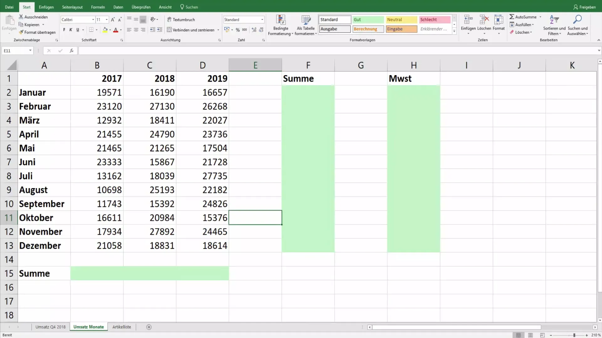Excel: Cómo resaltar cada segunda fila con color