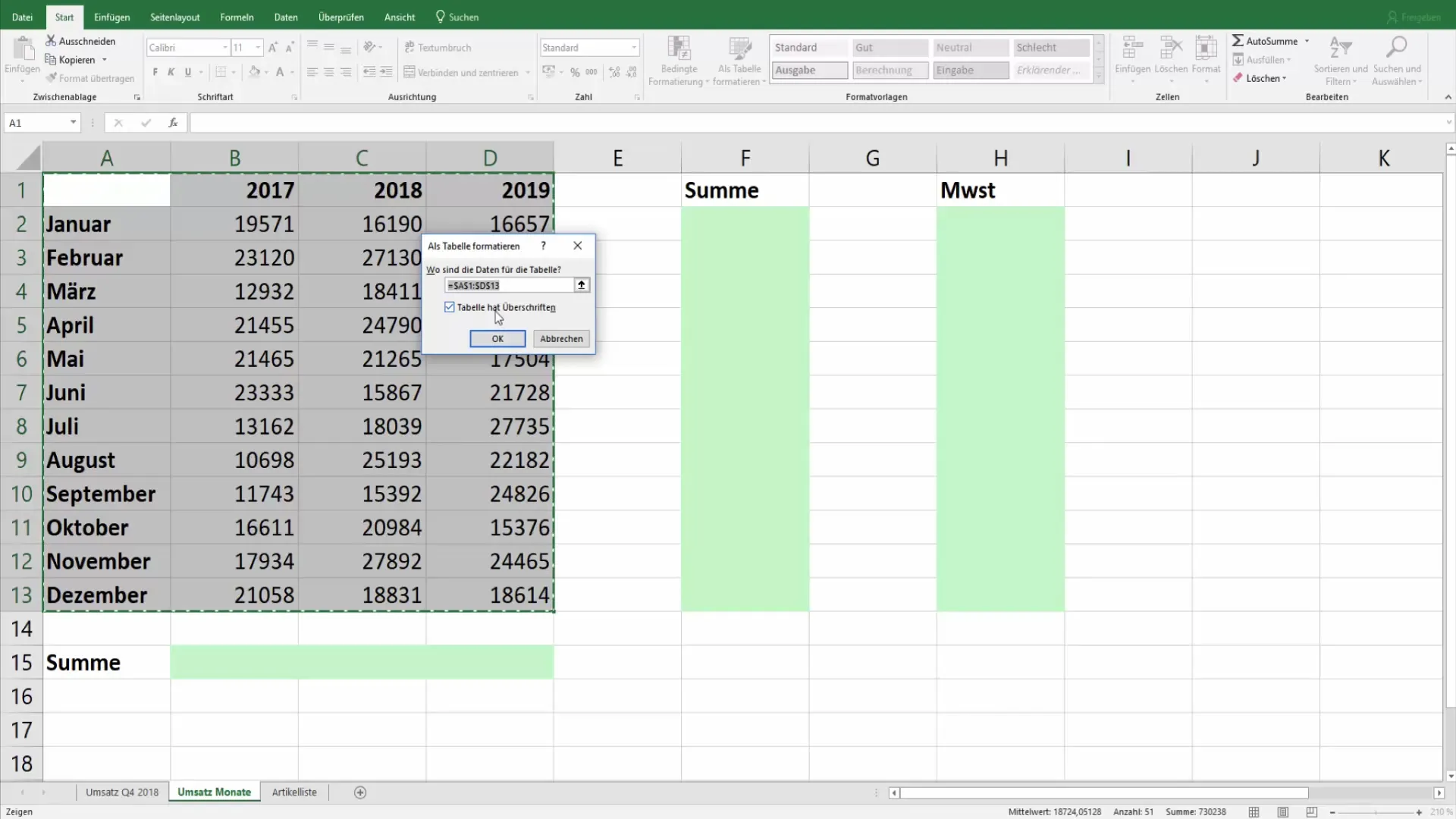 Excel: Cómo destacar cada segunda fila en color