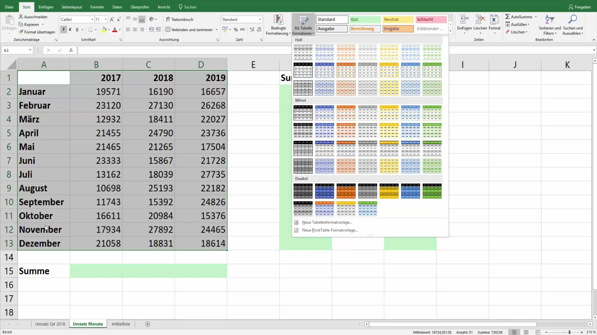 Excel: Cómo resaltar cada segunda fila con color