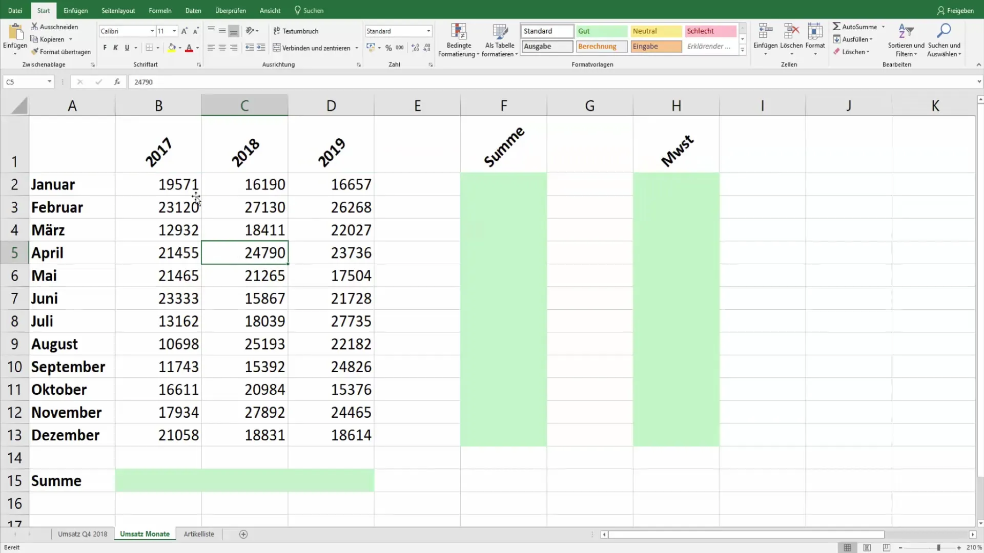 Diseño efectivo de tablas de Excel con encabezados inclinados