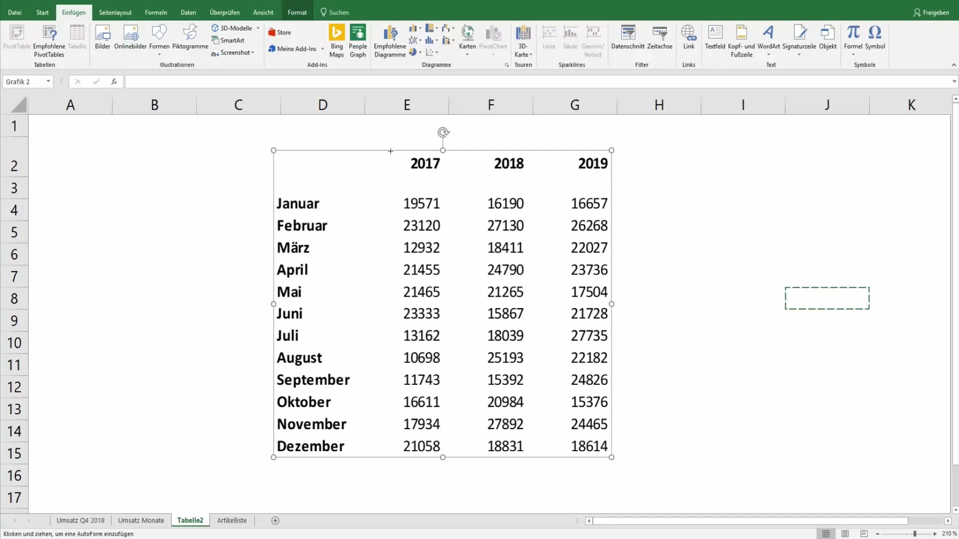 Excel-Tabellen für die Präsentation ansprechend gestalten