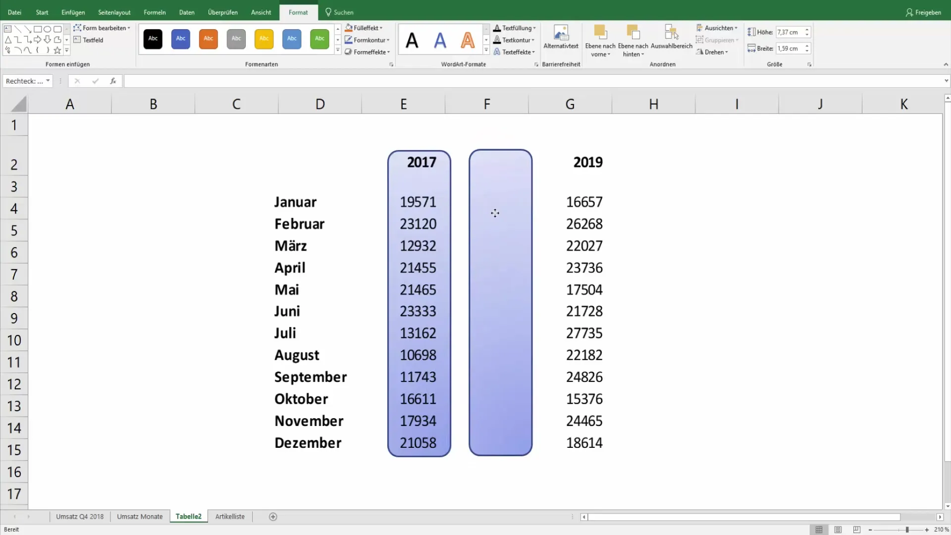 Excel-Tabellen für die Präsentation ansprechend gestalten