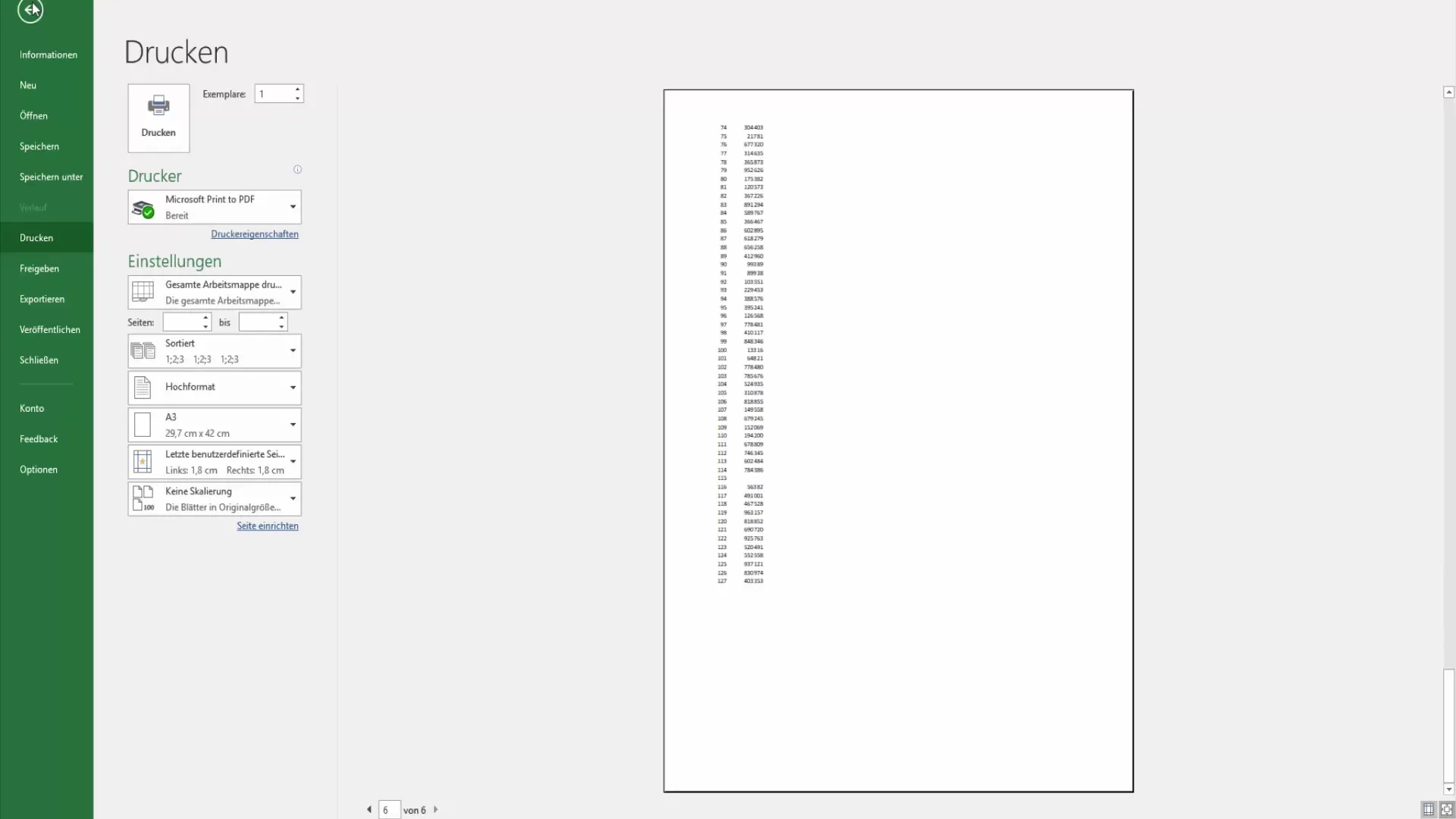 Druckeinstellungen effizient übertragen in Excel