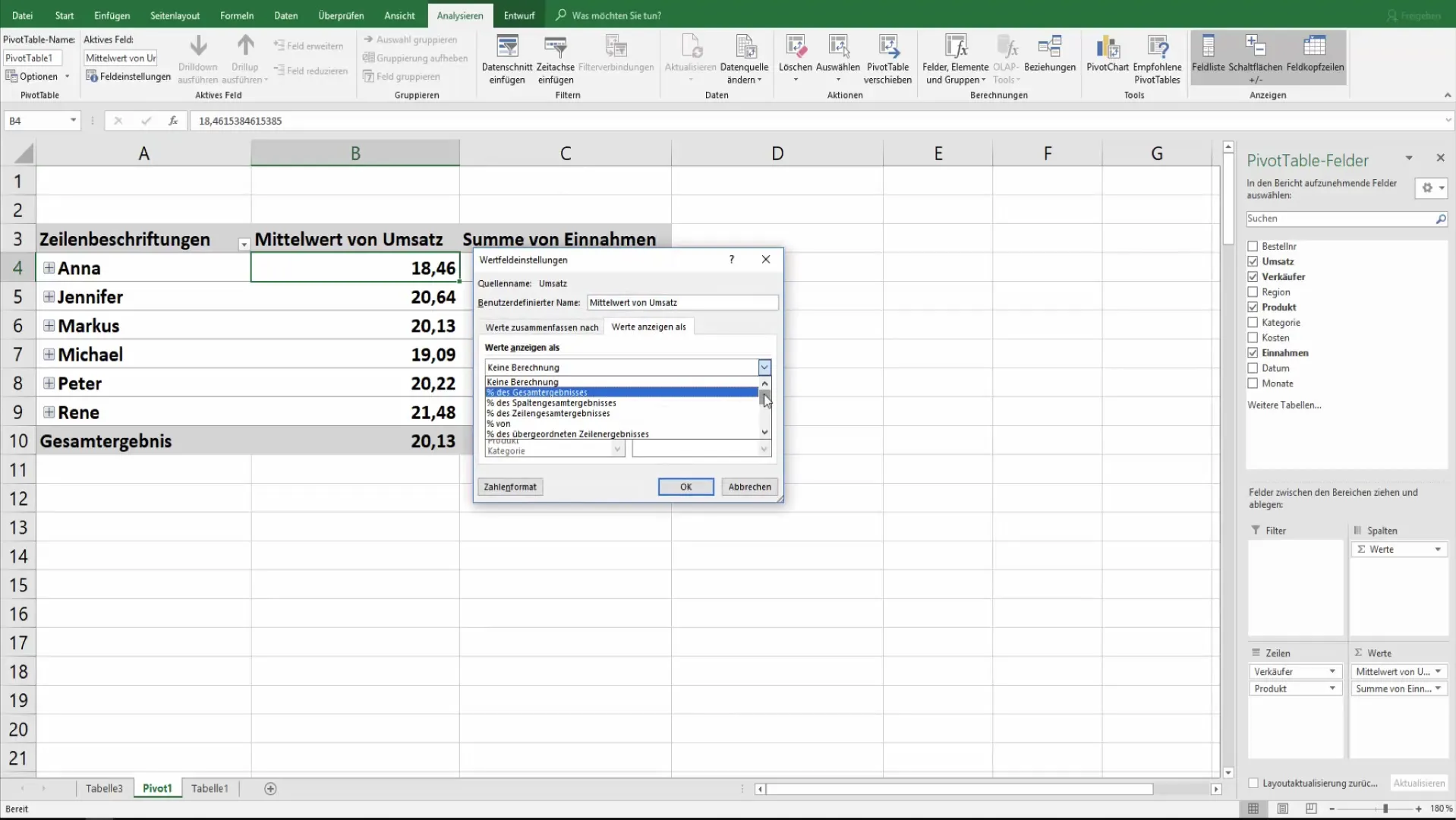 Setările optime pentru tabelele pivot în Excel