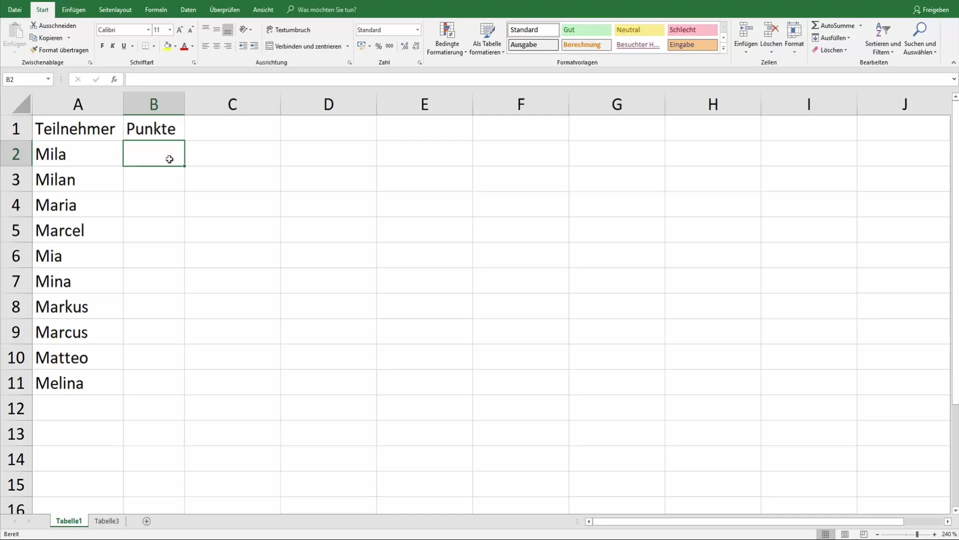 Turnuvalar için otomatik Excel sıralamaları oluşturmak
