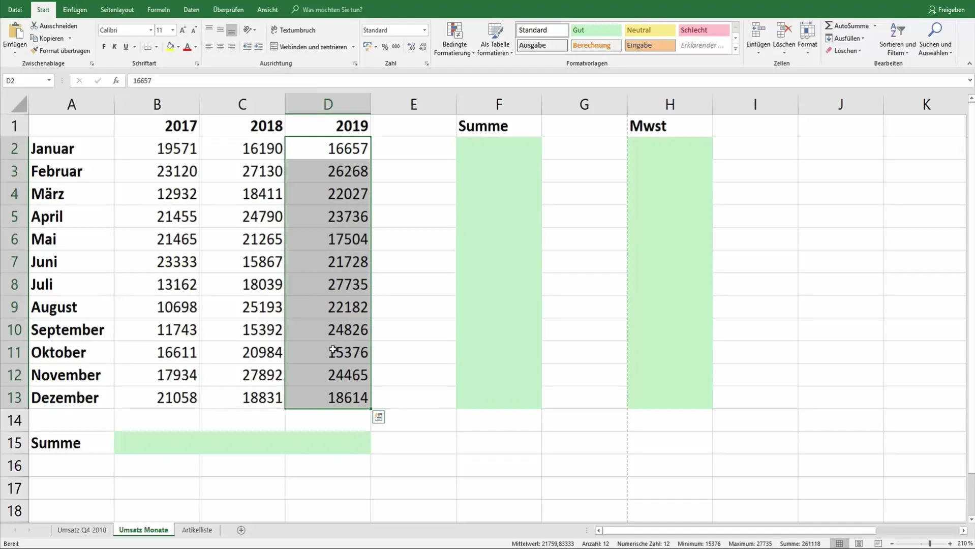 Stavový riadok programu Excel - Rýchle výpočty ľahko spravené