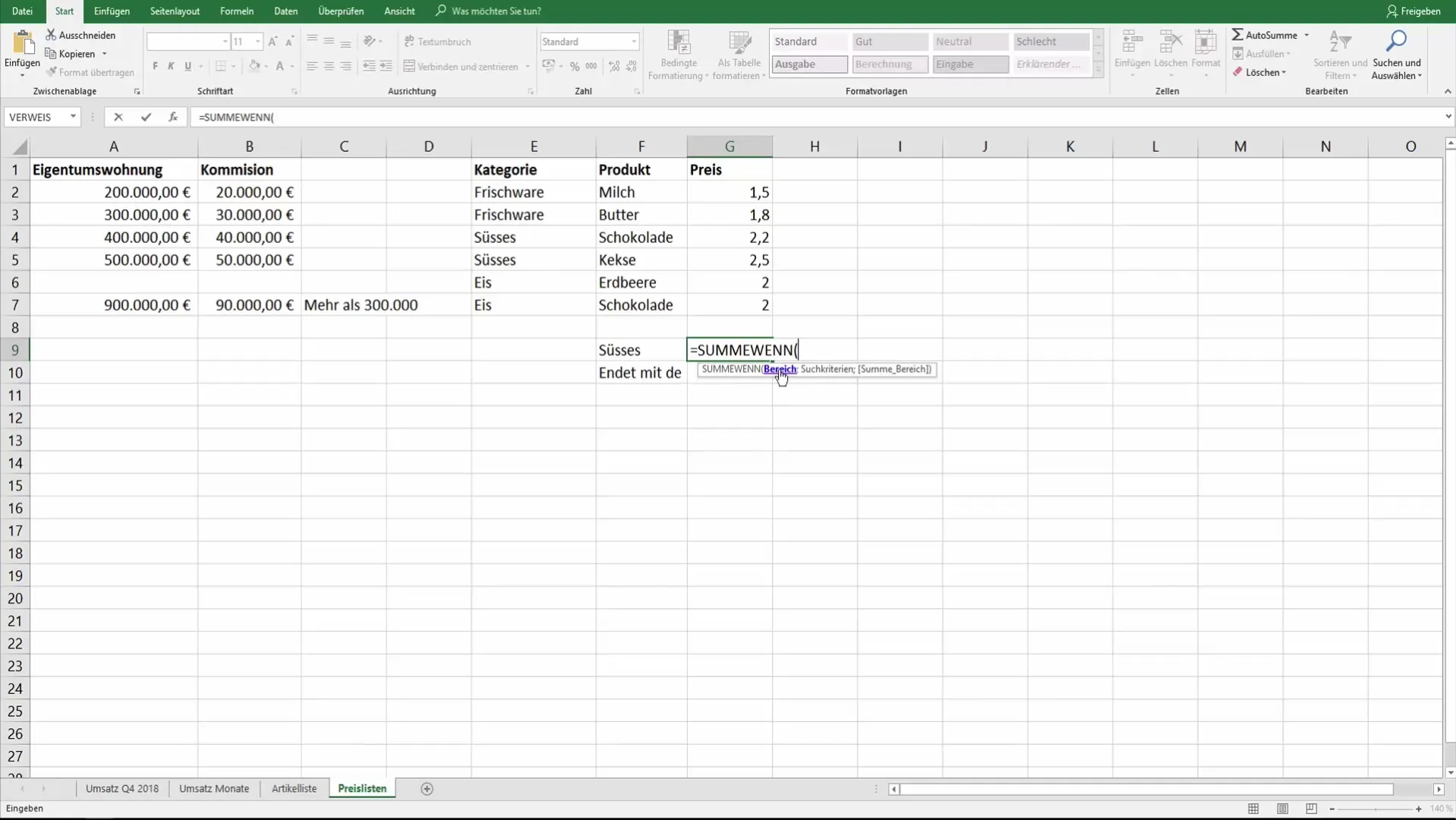 Excel-opsummeringsfunktion med SUM.HVIS